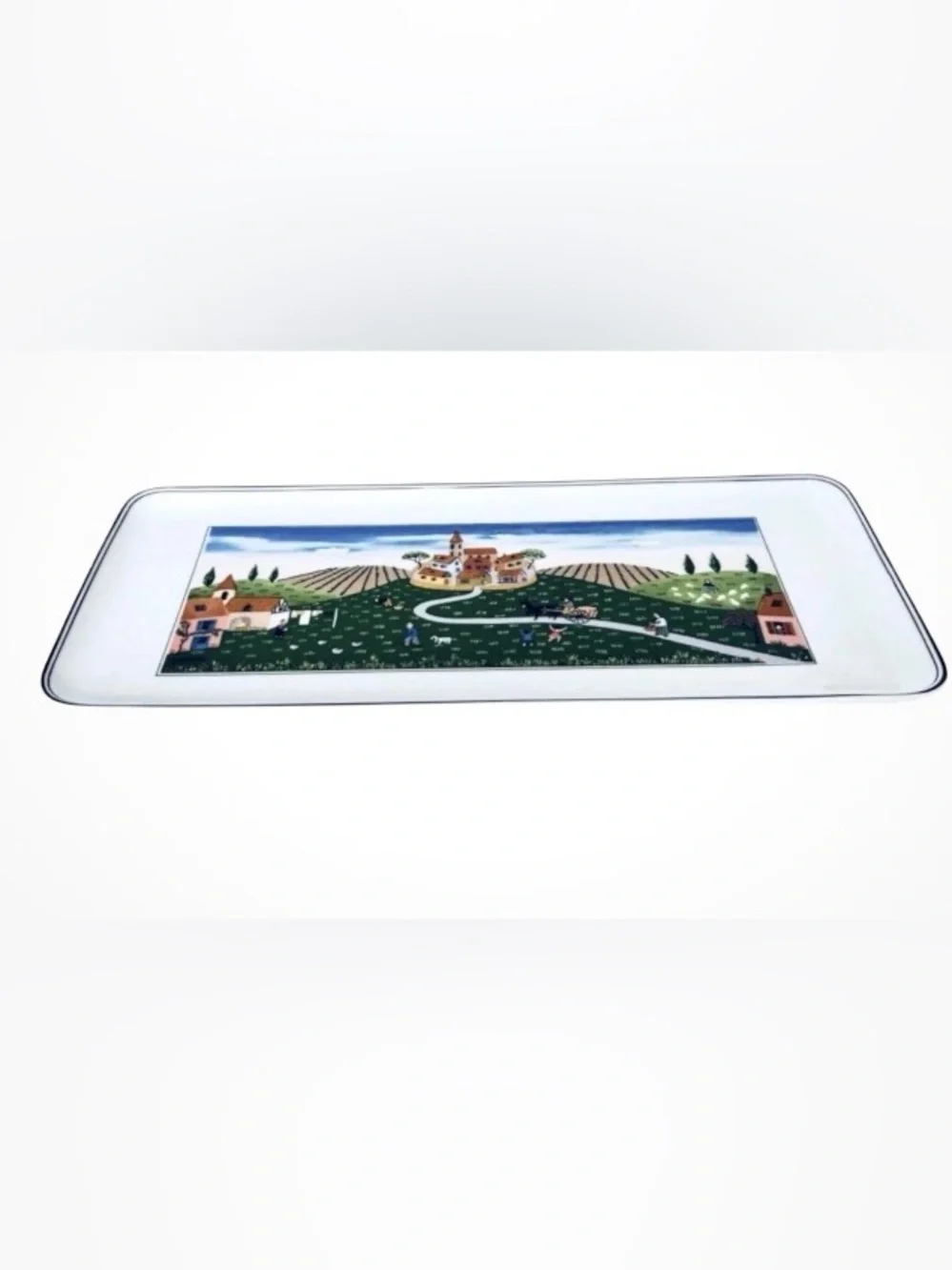 Villeroy & Boch Design Naif sandwich tray village scene by artist Gérard Laplau